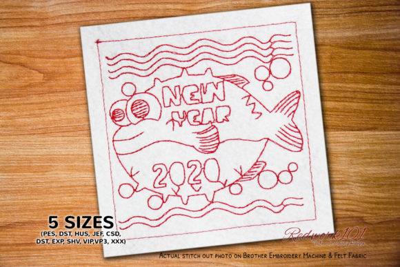 Baby Fish 2020 New Year Redwork Review