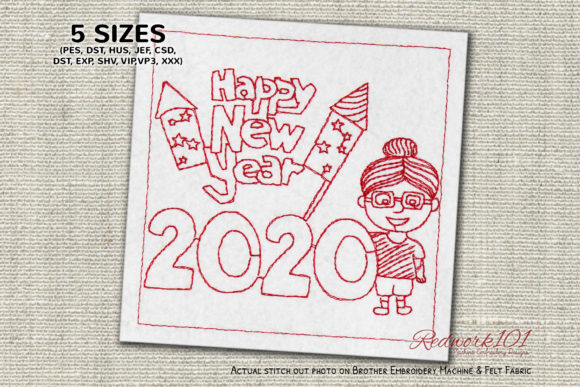 Cute Girl with Fire Crackers Redwork: A Craft Fair Review