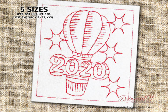 Reviewing Hot Air Balloon 2020 Redwork Design