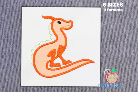 Sitting Baby Dragon Applique for Holiday Crafts